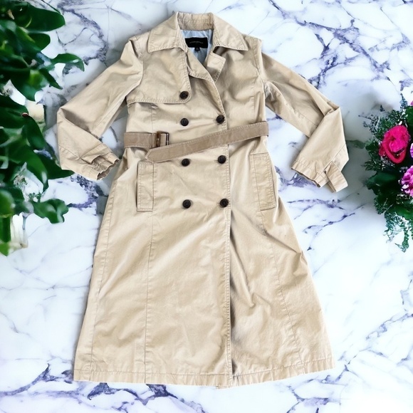 Banana Republic Classic Cotton Twill Trench Coat Size XS in Stinson Sand - Picture 6 of 14